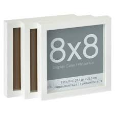 3 Pack White 8 X 8 Shadow Boxes