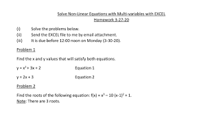 Solve Non Linear Equations With Multi