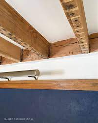 ceiling makeover exposed wood beams