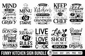 Funny Kitchen Sign Svg Bundle Graphic