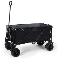 4 9 Cu Ft Heavy Duty Steel Folding Wagons Cart Outdoor Camping Garden Carts Beach Cart With Universal Wheels Black
