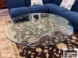Round Retro Glass Top Coffee Table