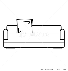 Relax Sofa Icon Outline Ilration