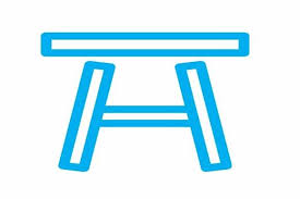 Chair Blue Outline Style Graphic By