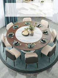 Wood And Rock Plate Round Dining Table