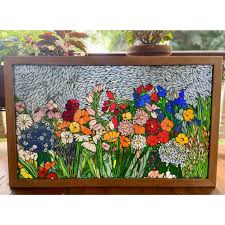 Mixed Flower Stained Glass Window