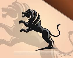 Abstract Roaring Stand Lion Logo Icon