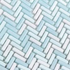 Herringbone Mosaic Recycled Glass Tile