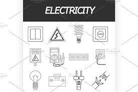 Creative Electricity Icons Set