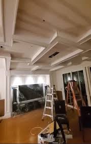 diy 家庭影院coffered ceiling 博客 文学城