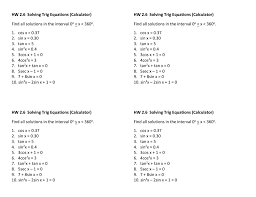 Hw 2 6 Solving Trig Equations Calculator