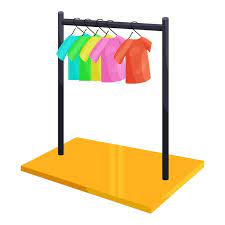 Clothes Hanging On The Rack Vector Icon