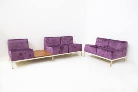 Vintage Purple Velvet Sofas By