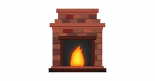 Fireplace Icon Set Isolated On White