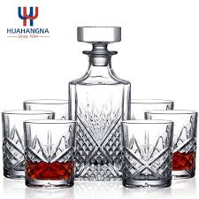 750ml Glass Whiskey Decanter Set With 6