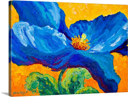 Blue Poppy Wall Art Canvas Prints