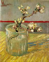 Blossoming Almond Branch In A Glass By