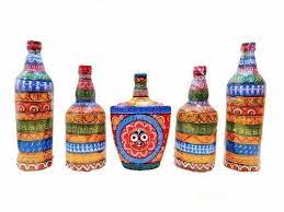 Pattachitra Handicraft Glass Bottle
