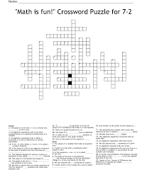 Math Is Fun Crossword Puzzle For 7 2