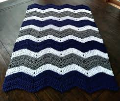Handmade Crochet Navy Blue Gray Silver