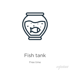 Fish Tank Icon Thin Linear Fish Tank
