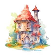 Fairy Tale House Watercolor Paint