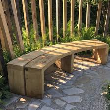 Curved Wooden Garden Benches