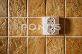 White Electric Socket On Kitchen Wall