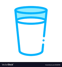 Glass Milk Icon Outline Royalty Free