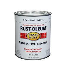 White Rust Oleum Stops Rust Semi Gloss Protective Enamel Paint 7797502 Quart 2 Pack Size 1 Qrt