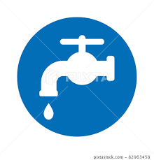 White Icon For Leak Faucet Stock