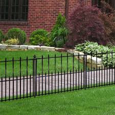 Black Steel 3 Rail Fence Panel 860374