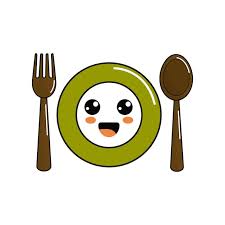 Kawaii Plate With Spoon And Fork Icon