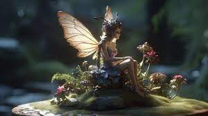 Photo Beautiful Nature Fairy Sitting