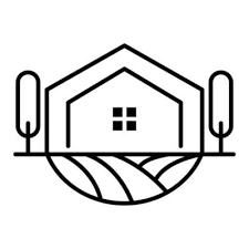 Hand Drawn House And Trees Icon Design