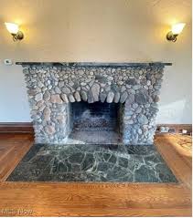 1940s River Stone Fireplace Surround