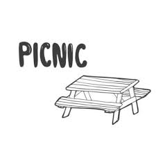 Picnic Table Icon Silhouette