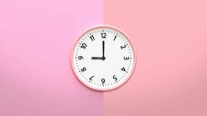 Pink Wall Clock Pink Background Time
