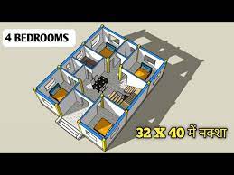 4 Bedrooms 32x40 House Plan