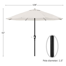 Aluminum Outdoor Patio Umbrella With