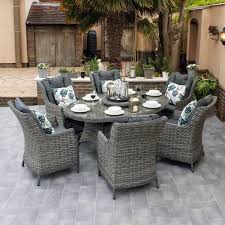 180cm Elliptical Rattan Dining Set And