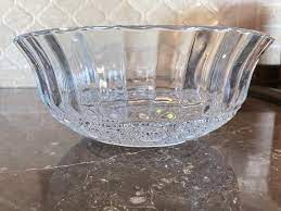 Serving Bowl Large Clear Glass Fluted