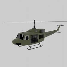 bell huey helicopter vietnam war 3d