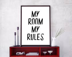 My Room My Rules Printable Wall Art
