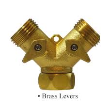 Brass Garden Hose Connector 2 Way Shut