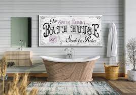 Custom Bath House Sign Bathroom Sign