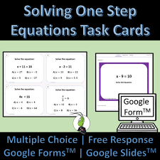 One Step Equations Algebra 1 Task Cards