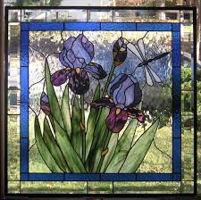 Stained Glass Window Panelpurple Iris