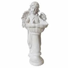 Bird Feeder Angel Resin Figure Statue