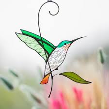 Hummingbird Stained Glass Window